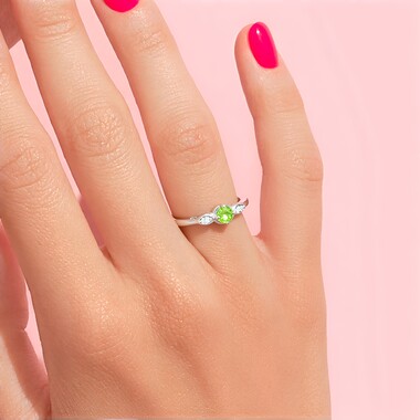Bague en argent et Péridot de l'Arizona