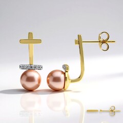 Orecchini in argento con Perla Ming Porpora