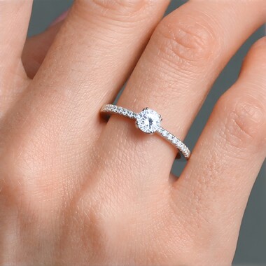 Bague en or et Diamant VVS1 (G) (Annette)