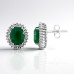 Orecchini in argento con Berillo color smeraldo