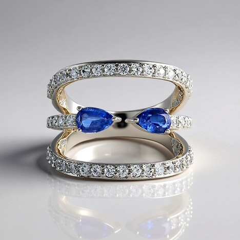 Anello in argento con Cianite del Nepal