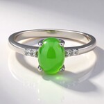 Anello in argento con Crisoprasio Imperiale