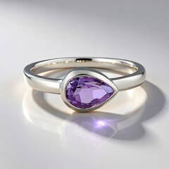 Anello in argento con Ametista Zambiana