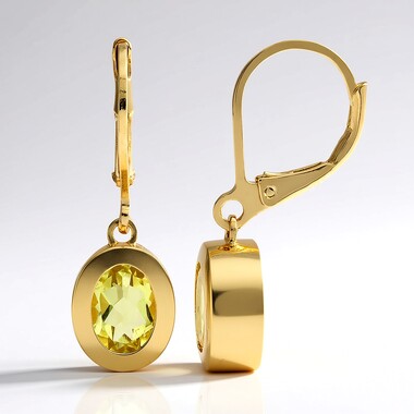 Lemon Citrine Silver Earrings (MONOSONO COLLECTION)