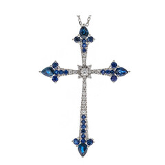 Collana in oro con Zaffiro Ceylon Blu (CIRARI)