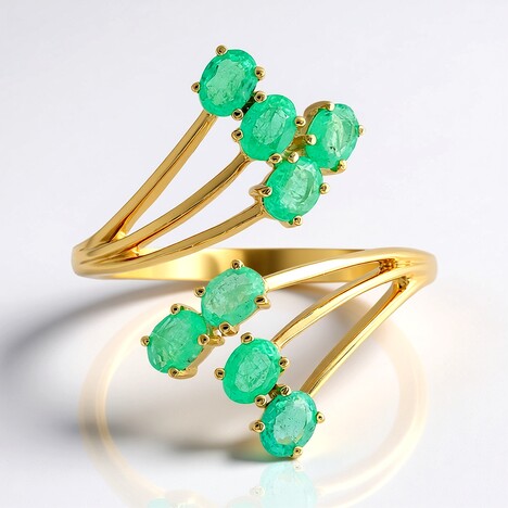 Anello in oro con Smeraldo Zambia
