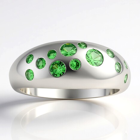 Anello in argento con Tsavorite AAA del Kenia
