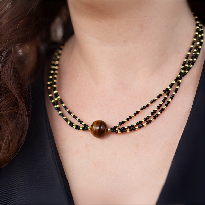 Edelstein-Silberhalskette