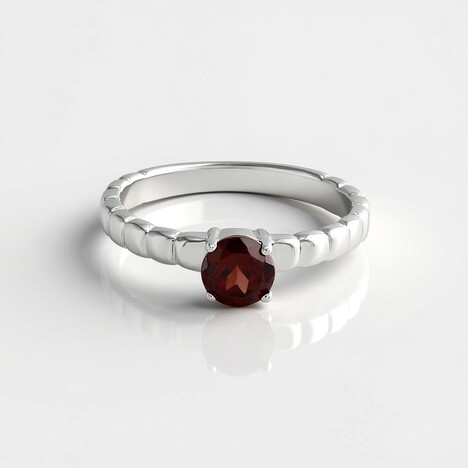 Anello in argento con Zircone Rosso