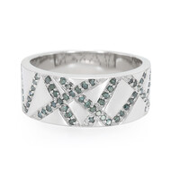 Königsblauer Diamant-Silberring