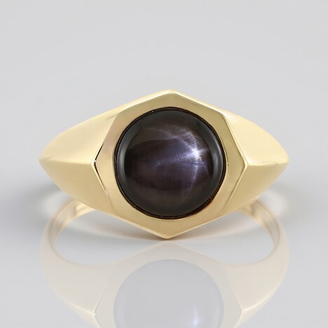 Anello in argento con Zaffiro Stellato Nero
