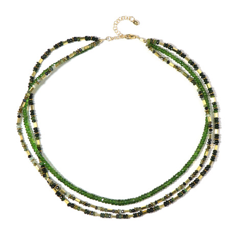 Collar en plata con Turmalina verde de Brasil (Riya)