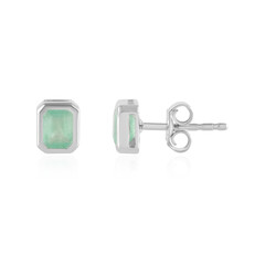 Colombian Emerald Silver Earrings