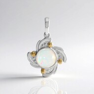Colgante en plata con Ópalo de Welo (Granulieren)