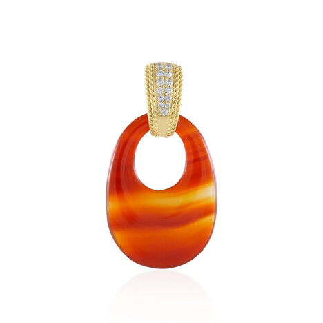 Zilveren hanger met een Rode onyx