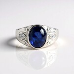 Anello in argento con Zaffiro Stellato Blu