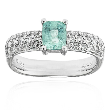 Karibikblauer Turmalin-Goldring (de Melo)