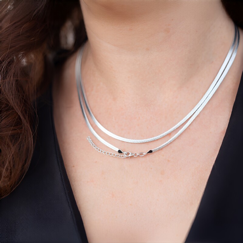 Silber-Herringbonekette - 46-51 cm - 7,52 g