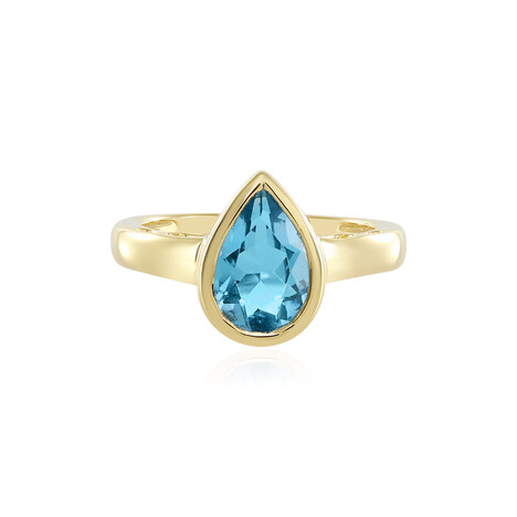 Anello in argento con Topazio Blu Svizzero