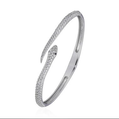 Brazalete en plata con Topacio blanco
