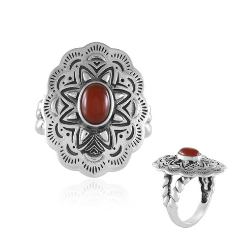 Roter Onyx-Silberring (Desert Chic)