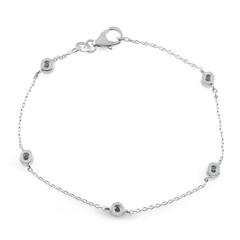 Zilveren armband met I2 Blauwe Diamanten