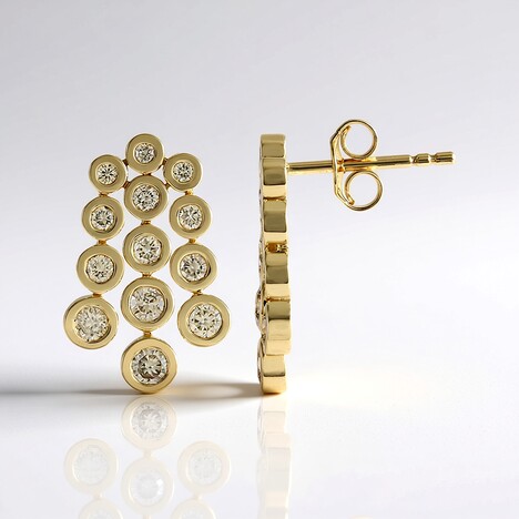 Orecchini in oro con Diamante Champagne I2 (de Melo Gold)