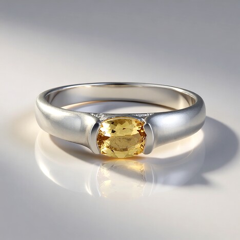 Anello in argento con Berillo Giallo
