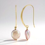 Boucles d'oreilles en argent et Perle Ming de couleur pourpre (TPC)