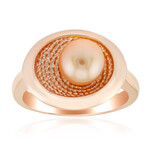 Anello in argento con Perla Ming color Pesca (TPC)