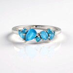 Anello in argento con Apatite Blu Neon