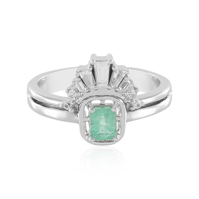 Anello in argento con Smeraldo Russo (Adela Silber)