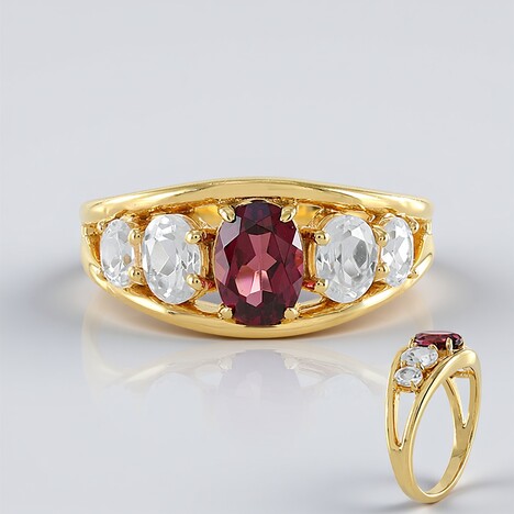 Anello in argento con Granato Malawi
