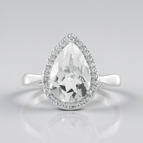 Anello in argento con Quarzo Bianco
