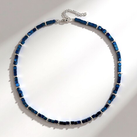 Collana in argento con Ematite Blu Royal