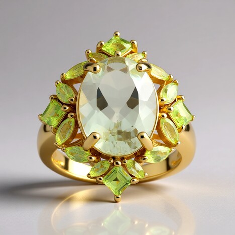 Anello in argento con Ametista Verde