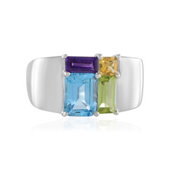 Anillo en plata con Topacio azul suizo (de Melo)