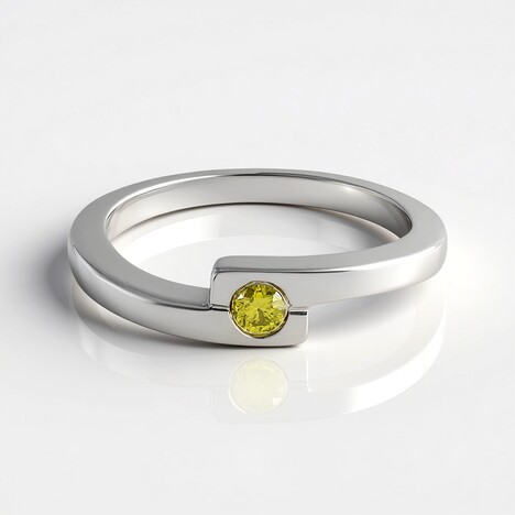 Anello in argento con Diamante Giallo I3