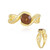 Zilveren ring met een avondrode zirkoon (Adela Silber)