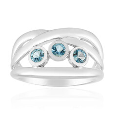 Bague en argent et Aigue-marine du Mozambique (Pallanova)
