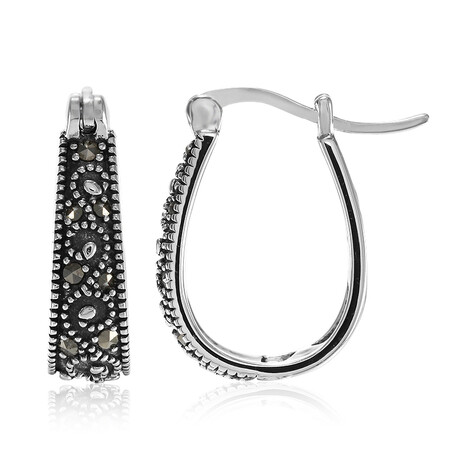 Zilveren oorbellen met marcasieten