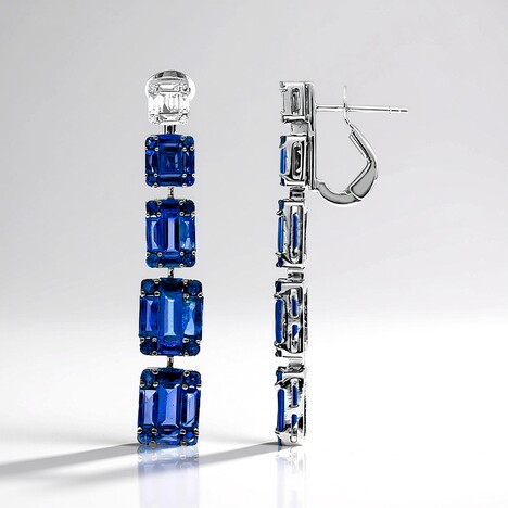 Boucles d'oreilles en or et Saphir AAA de Kanchanaburi (SUHANA)