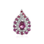 Rhodolite Silver Pendant
