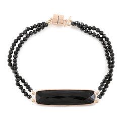 Zilveren armband met een zwarte spinel (KM by Juwelo)