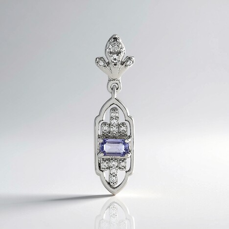 Ciondolo in argento con Zaffiro Ceylon Blu (non riscaldato)