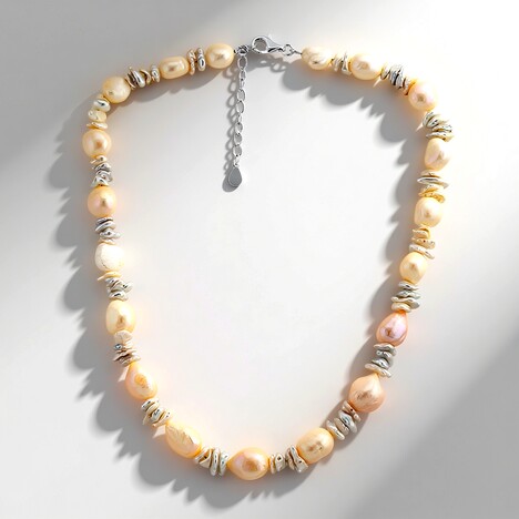 Collana in argento con Perla d'Acqua Dolce Pesca (TPC)