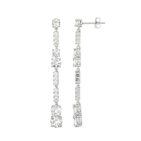 White Topaz Silver Earrings (Adela Silber)