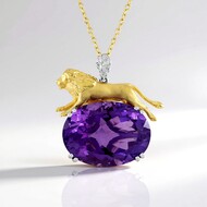 Amethyst-Silberhalskette (Gems en Vogue)