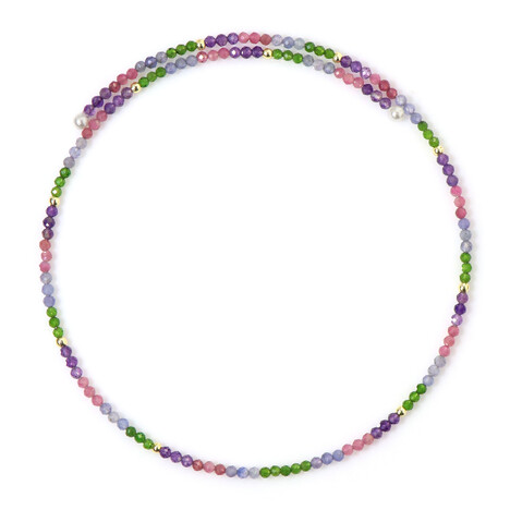 Edelstein-Stahlhalsreif (Riya)