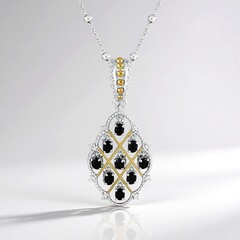 Collar en plata con Espinela negra